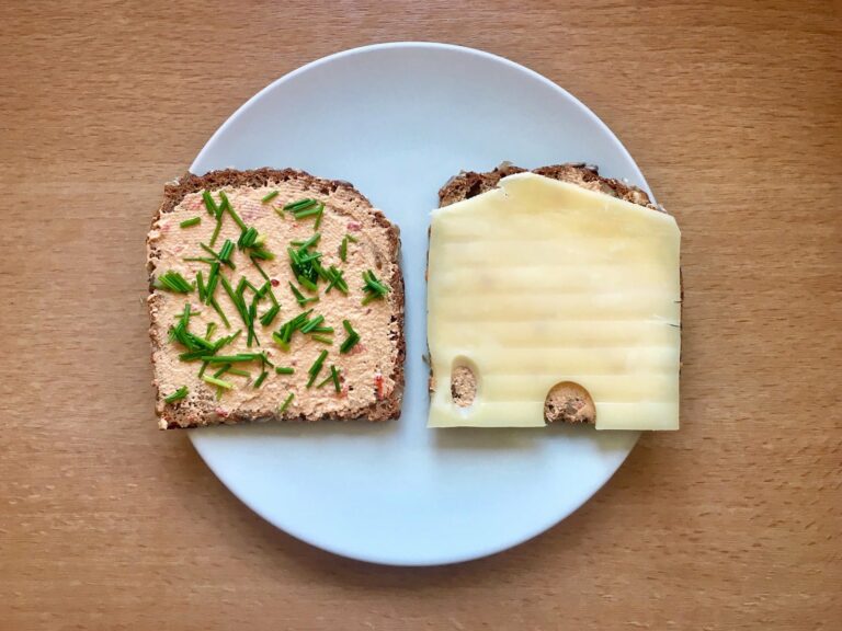 Brot mit Aufstrich Schnittlauch Kaese