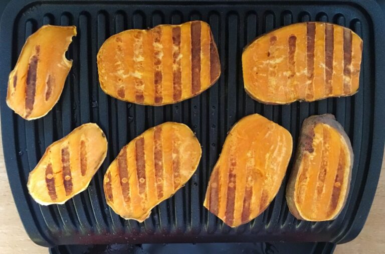 Gegrillte Suesskartoffel Scheiben Kontaktgrill