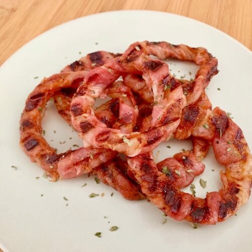 Kontaktgrill Rezept Bacon Zwiebelringe grillen