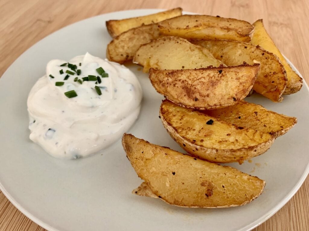 OptiGrill Backschale Rezept Kartoffel Wedges Sour Cream