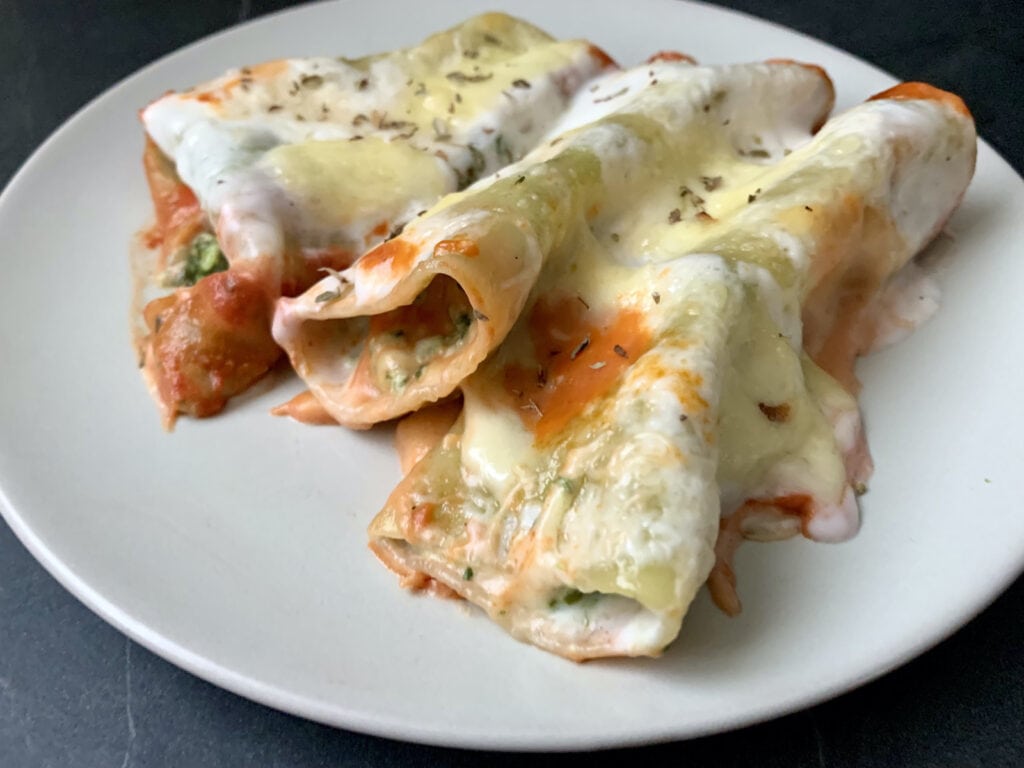 OptiGrill Backschale Rezept: Cannelloni mit Spinat und Ricotta Füllung