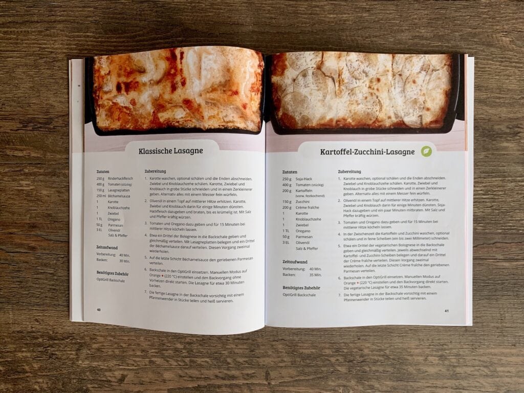 OptiGrill Rezeptbuch Aufläufe